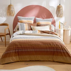 Taie de traversin 86X240 cm coton NIAGARA marron Châtaigne>Linnea Clearance