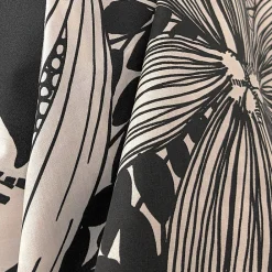 Linnea Taie de traversin 240x43 cm percale de coton ALBA beige/noir* Taie D'Oreiller