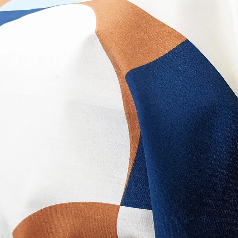 Taie de traversin 200x43 cm percale de coton MODULO bleu cobalt>Linnea Sale