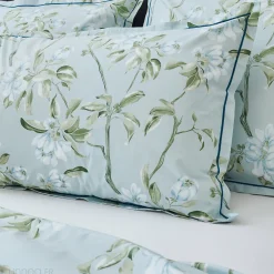 Taie de traversin 140x43 cm percale coton ELÉNA vert Nil><noscript><img width=