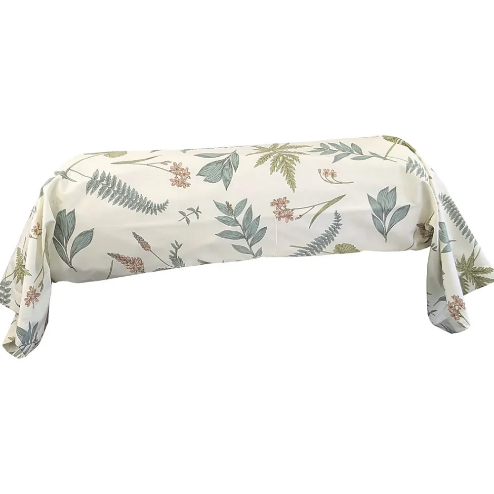 Taie de traversin 140x43 cm percale 100 % coton FÉÉRIE Blanc sauge>Linnea New