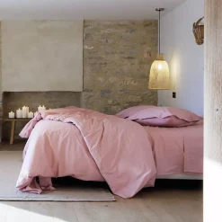 Linnea Taie de traversin 43x190 cm percale de coton MANOIR rose Rose* Taie D'Oreiller