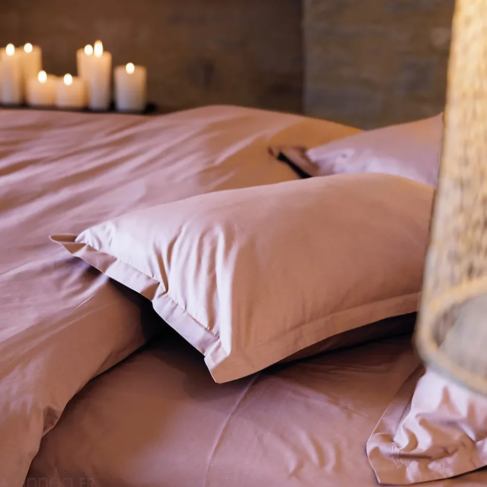 Linnea Taie de traversin 43x190 cm percale de coton MANOIR rose Rose* Taie D'Oreiller
