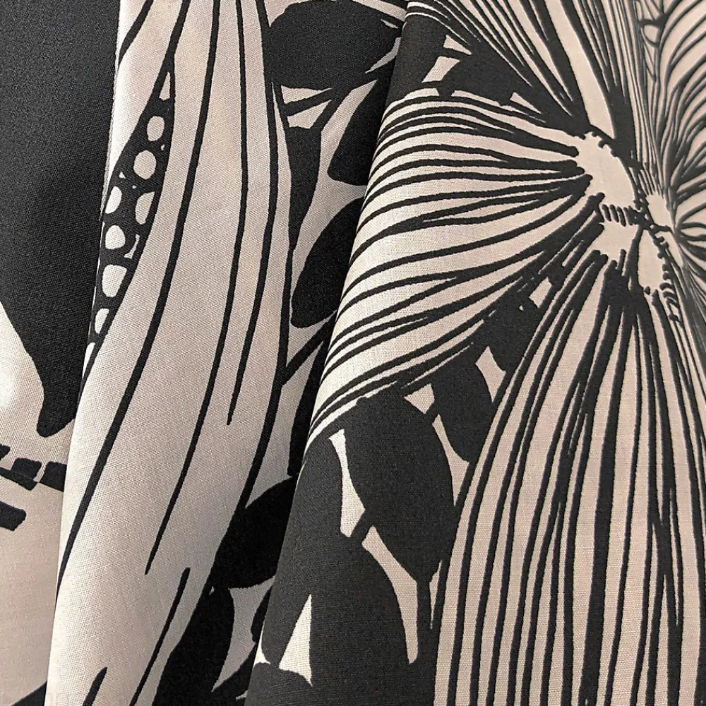 Taie de traversin 140x43 cm percale de coton ALBA beige/noir>Linnea Clearance