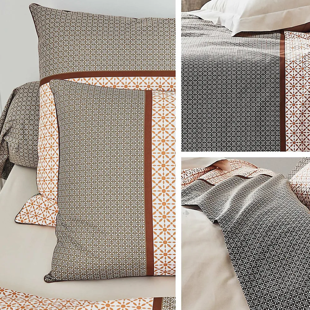 Taie de traversin 240x43 cm percale coton longues fibres GABIN marron>Linnea Clearance