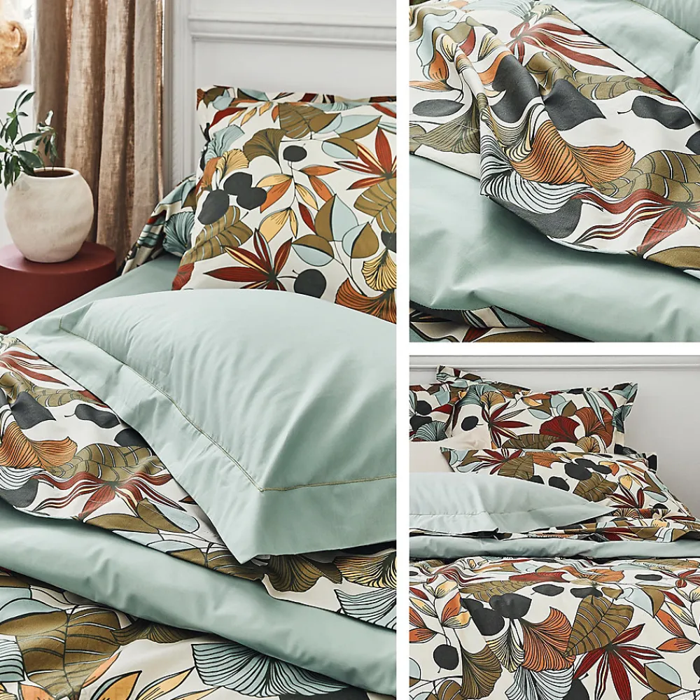 Taie de traversin 43X240 cm percale coton CASCADE vert Sauge>Linnea Sale