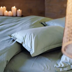 Linnea Taie de traversin 43x190 cm percale de coton MANOIR bleu Glacier* Taie D'Oreiller