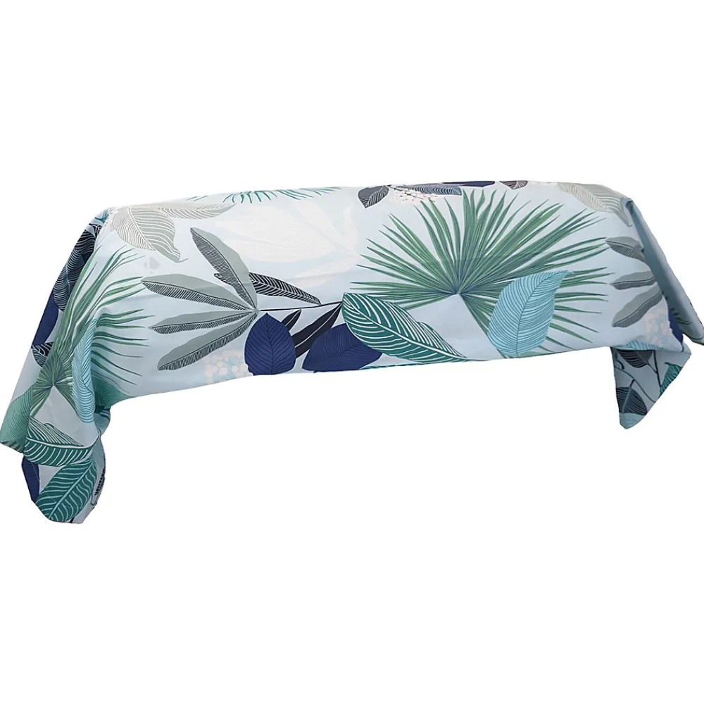 Taie de traversin 140x43 cm percale de coton MOOREA PACIFIC bleu/vert>Linnea Sale