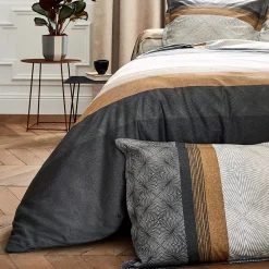 Taie de traversin 240x43 cm satin de coton TIAGO noir><noscript><img width=