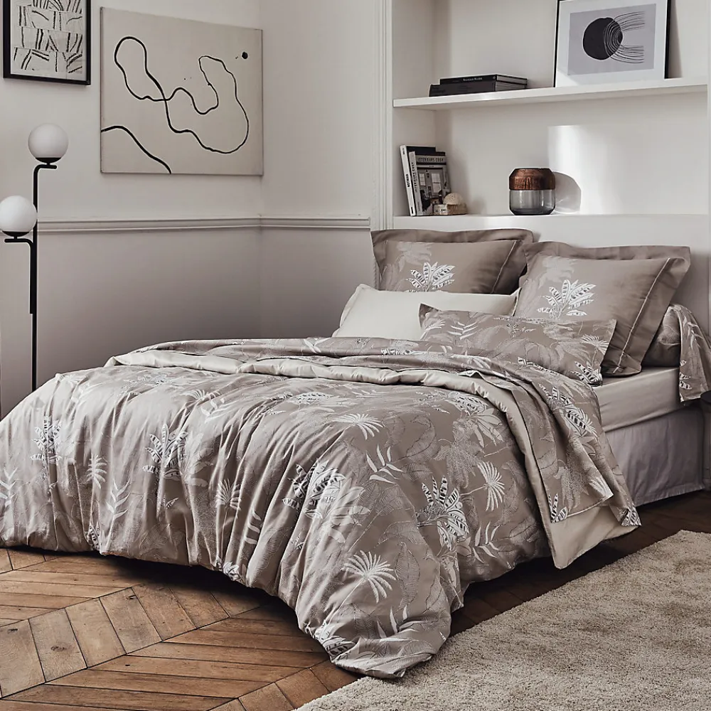 Taie de traversin 240x43 cm satin de coton CAYENNE beige ficelle>Linnea Sale