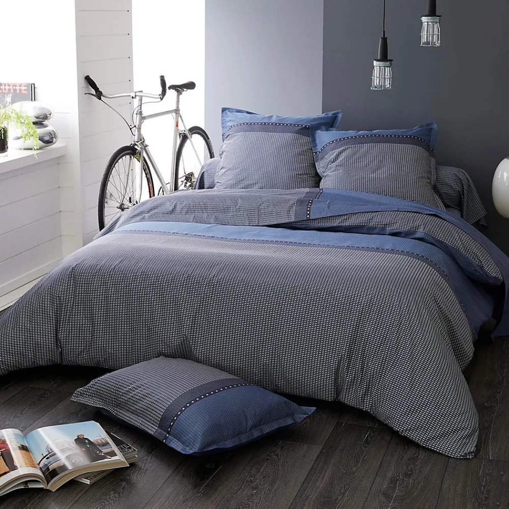 Taie de traversin 200x43 cm satin de coton ENZO bleu>Linnea Clearance