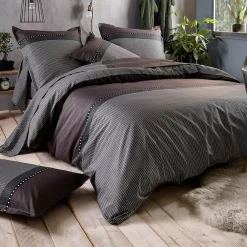 Taie de traversin 200x43 cm satin de coton ENZO noir>Linnea Discount