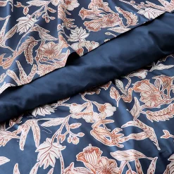 Linnea Taie de traversin 240x43 cm satin de coton BOTANIC bleu Nuit* Taie D'Oreiller