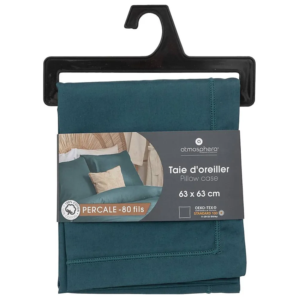 Atmosphera Créateur D'Intérieur Taie d'oreiller - coton - bleu - 63x63 cm - Atmosphera* Boutis, Couvre-Lit, Édredon