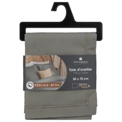 Atmosphera Créateur D'Intérieur Taie d'oreiller - coton - gris - 50x70 cm - Atmosphera* Boutis, Couvre-Lit, Édredon