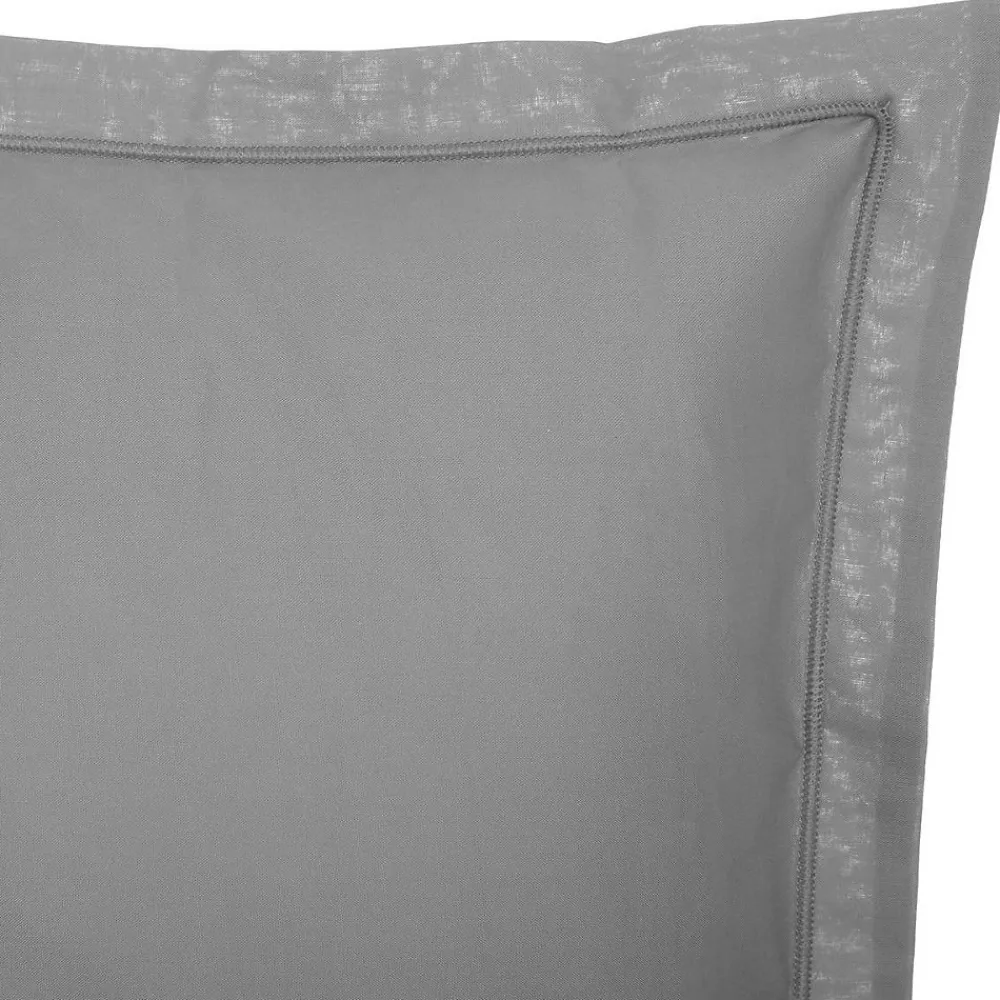 Atmosphera Créateur D'Intérieur Taie d'oreiller - coton - gris - 63x63 cm - Atmosphera* Boutis, Couvre-Lit, Édredon