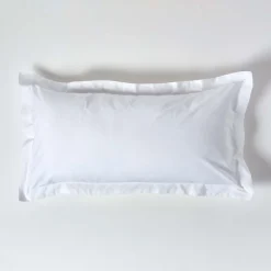 Homescapes Taie d'oreiller à  volants blanc 100% coton égyptien 200 fils, 50x90 cm -* Taie D'Oreiller