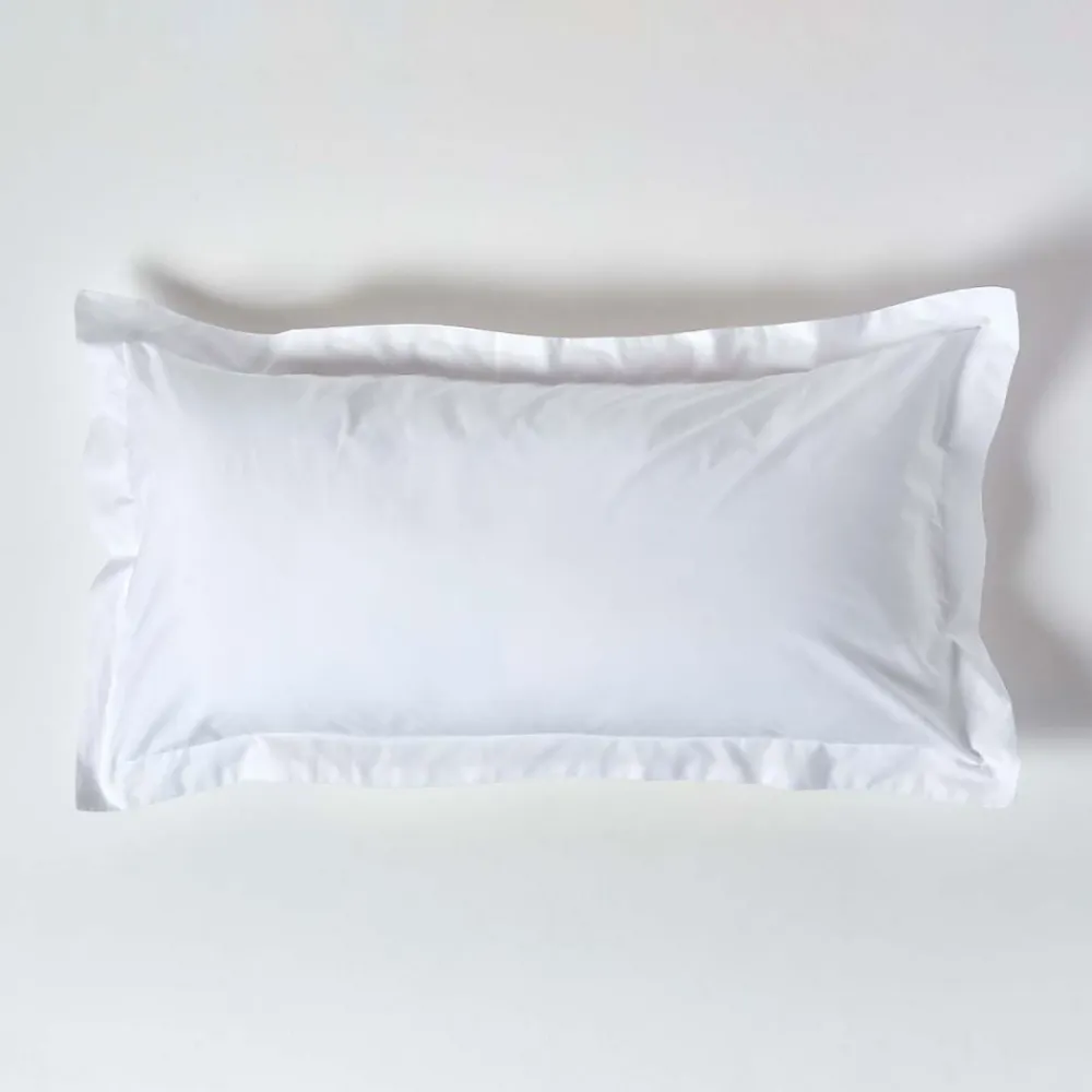 Homescapes Taie d'oreiller à volants blanc 100% coton égyptien 200 fils, 50x90 cm -* Taie D'Oreiller