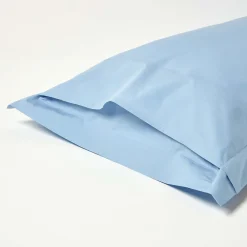 Taie d'oreiller à volants bleu 100% coton égyptien 200 fils, 50x75 cm -><noscript><img width=