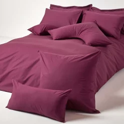 Taie d'oreiller à  volants bordeaux 100% coton égyptien 200 fils, 50x75 cm -><noscript><img width=