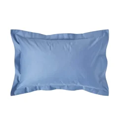 Taie d'oreiller à volants bleu en satin de coton égyptien 1000 fils, 50x75 cm ->Homescapes Sale