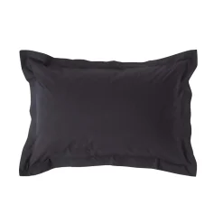 Taie d'oreiller à volants noir 100% coton égyptien 200 fils, 50x75 cm ->Homescapes New