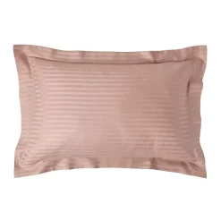 Homescapes Taie d'oreiller à volants taupe satin rayé en coton égyptien 330 fils, 50x75 cm -* Taie D'Oreiller