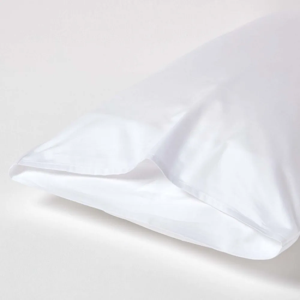 Taie d'oreiller blanc en coton égyptien bio 400 fils, 50x75 cm ->Homescapes Online