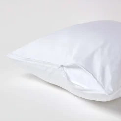 Homescapes Taie d'oreiller blanc en coton égyptien bio 400 fils, 60x60 cm -* Taie D'Oreiller