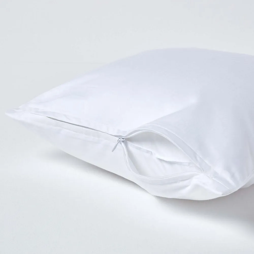 Taie d'oreiller blanc en satin de coton égyptien 1000 fils, 40x40 cm ->Homescapes Discount