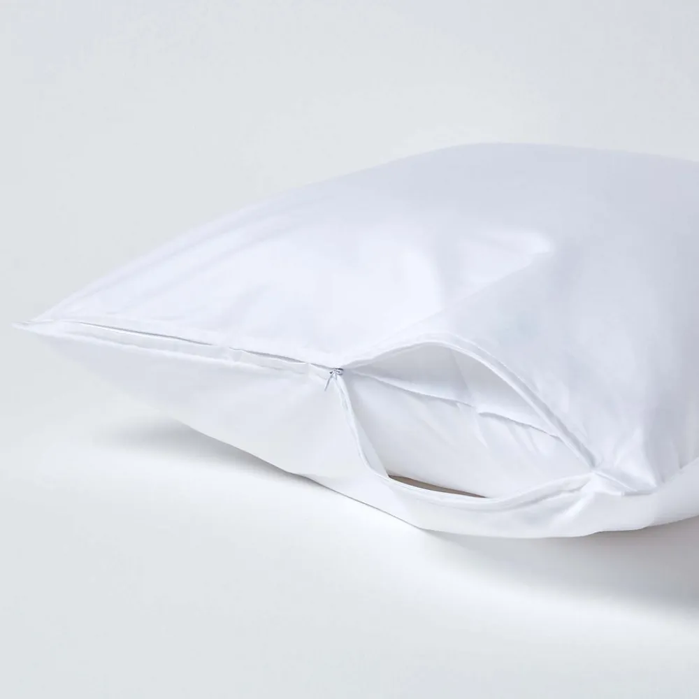Taie d'oreiller blanc en satin de coton égyptien 1000 fils, 60x60 cm ->Homescapes Best