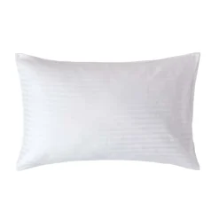 Taie d'oreiller blanc satin rayé en coton égyptien 330 fils, 50x75 cm ->Homescapes Outlet