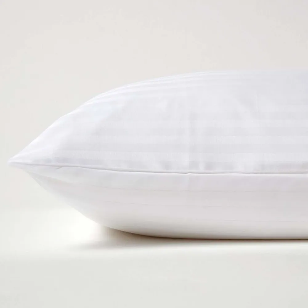 Homescapes Taie d'oreiller blanc satin rayé en coton égyptien 330 fils, 80x80 cm -* Taie D'Oreiller