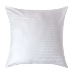 Homescapes Taie d'oreiller blanc satin rayé en coton égyptien 330 fils, 80x80 cm -* Taie D'Oreiller