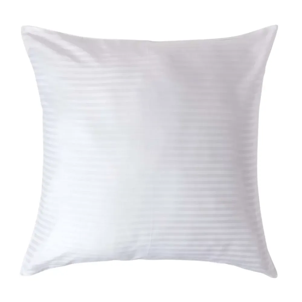 Homescapes Taie d'oreiller blanc satin rayé en coton égyptien 330 fils, 80x80 cm -* Taie D'Oreiller