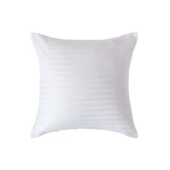 Homescapes Taie d'oreiller blanc satin rayé en coton égyptien 330 fils, 40x40 cm -* Taie D'Oreiller