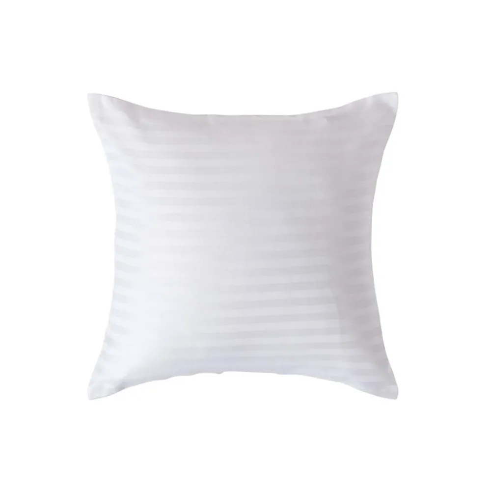 Homescapes Taie d'oreiller blanc satin rayé en coton égyptien 330 fils, 40x40 cm -* Taie D'Oreiller