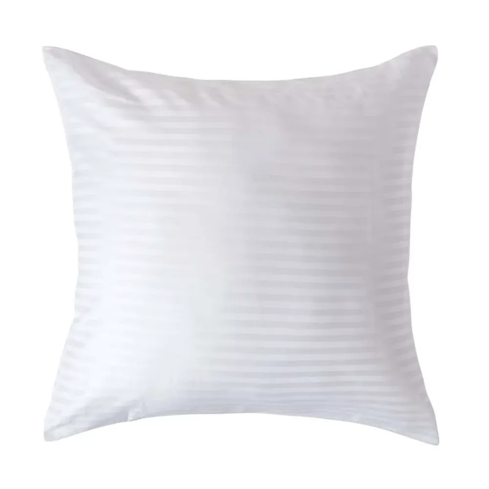Homescapes Taie d'oreiller blanc satin rayé en coton égyptien 330 fils, 60x60 cm -* Taie D'Oreiller