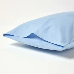 Homescapes Taie d'oreiller bleu 100% coton égyptien 200 fils, 50x75 cm -* Taie D'Oreiller