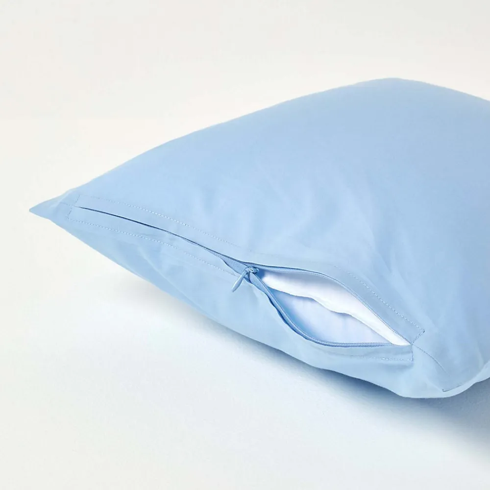 Taie d'oreiller bleu 100% coton égyptien 200 fils, 40x40 cm ->Homescapes Clearance