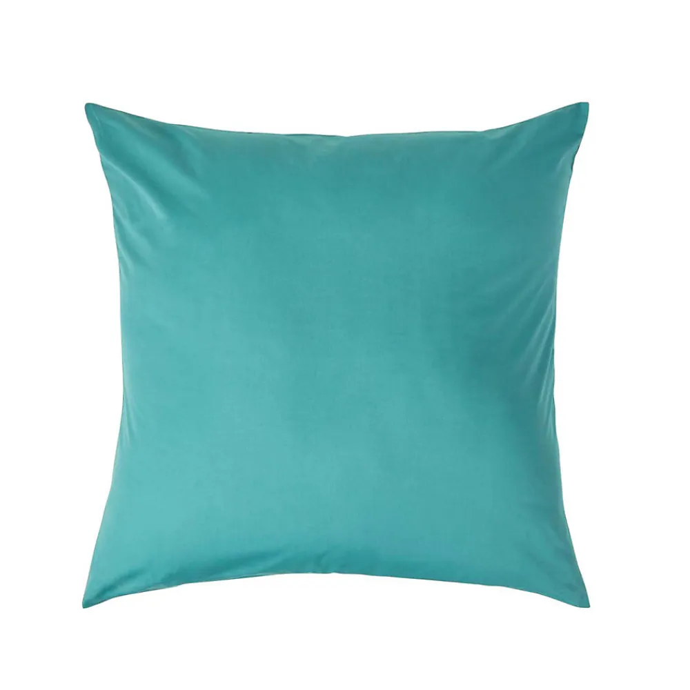 Taie d'oreiller bleu canard 100% coton égyptien 200 fils, 60x60 cm ->Homescapes Outlet