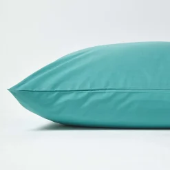 Taie d'oreiller bleu canard 100% coton égyptien 200 fils, 50x75 cm ->Homescapes Sale