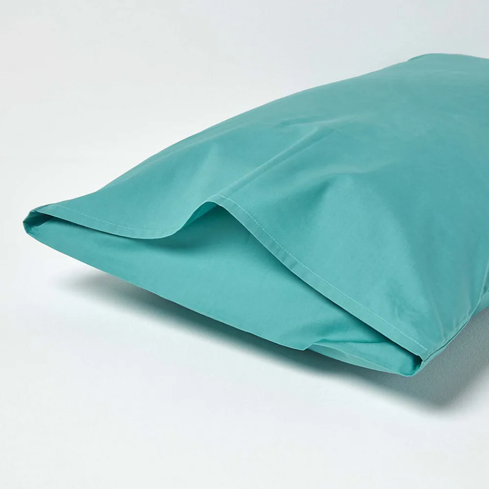 Taie d'oreiller bleu canard 100% coton égyptien 200 fils, 50x75 cm ->Homescapes Sale
