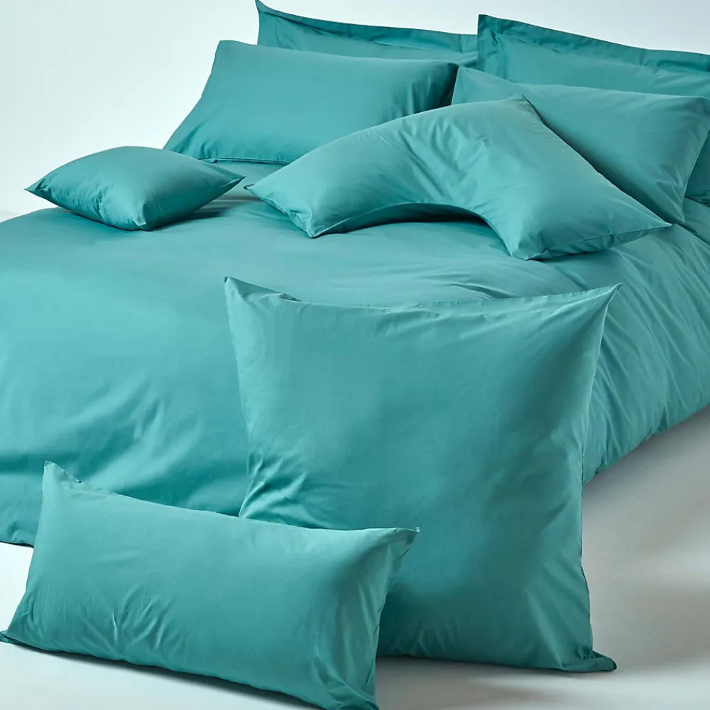 Taie d'oreiller bleu canard 100% coton égyptien 200 fils, 50x75 cm ->Homescapes Sale