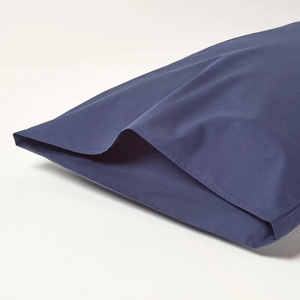 Homescapes Taie d'oreiller bleu marine 100% coton égyptien 200 fils, 50x75 cm -* Taie D'Oreiller