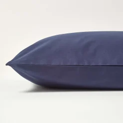 Homescapes Taie d'oreiller bleu marine 100% coton égyptien 200 fils, 50x75 cm -* Taie D'Oreiller