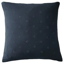 Taie d'oreiller Brodée Déco "Gaïa Boho" 60 x 60 cm & 50 x 70 cm "Gaze de Coton" - Gaïa Boho Minuit - 60 x 60 cm>L'Effet Papillon Online