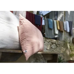 L'Effet Papillon Taie d'oreiller Brodée Déco "Gaïa Boho" 60 x 60 cm & 50 x 70 cm "Gaze de Coton" - Gaïa Boho Canard - 50 x 70 cm* Taie D'Oreiller