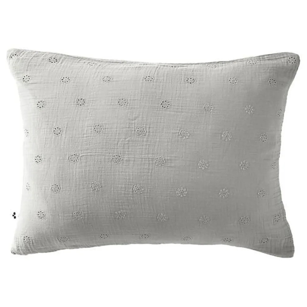 Taie d'oreiller Brodée Déco "Gaïa Boho" 60 x 60 cm & 50 x 70 cm "Gaze de Coton" - Gaïa Boho Nuage - 50 x 70 cm>L'Effet Papillon Discount