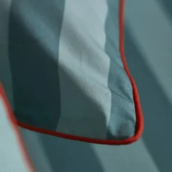 Taie d'oreiller brodée 50x80 cm en percale de coton PASSE MONTAGNE bleu givré><noscript><img width=